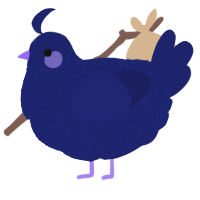 A navy chicken with a double-lace pattern