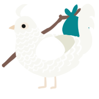 A white chicken with a lace pattern
