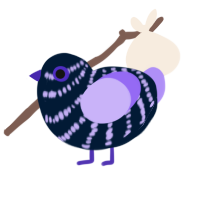 Tracks, a tumblr and lilac chicken with a bar pattern