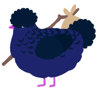 A navy and tumblr chicken with a half-lace pattern