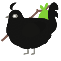 (unnamed), a black chicken with a lace pattern