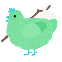 A spring chicken with a double-lace pattern