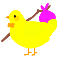 squeaker, a yellow and lime chicken