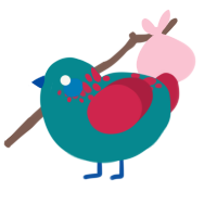 Cursor, a teal and crimson chicken with a neck-speckle pattern