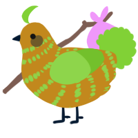 A ochre and grass chicken with a bar pattern