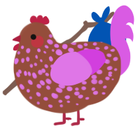 A russet and orchid chicken with a speckle pattern