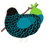 A black and sea chicken with a lace pattern