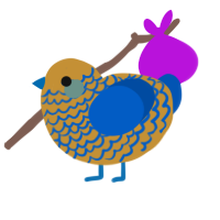 (unnamed), a gold and ultramarine chicken with a lace pattern