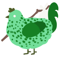 A spring and leaf chicken with a speckle pattern