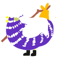 A overcast and white chicken with a bar pattern