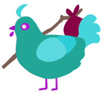 (unnamed), a turquoise and aqua chicken
