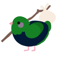 Toad In A Pond, a tumblr and leaf chicken with a head pattern