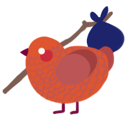 (unnamed), a vermilion and red chicken with a lace pattern