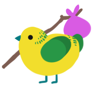 lemno, a yellow and viridian chicken with a neck-band pattern