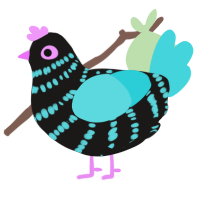 (unnamed), a sable and aqua chicken with a bar pattern