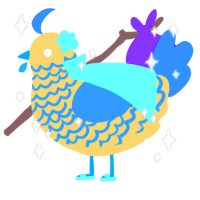 A honey and sapphire chicken with a lace pattern