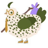 A cream and olive chicken with a speckle pattern