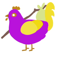 Leo, a amethyst and yellow chicken
