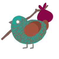(unnamed), a turquoise and russet chicken with a double-lace pattern