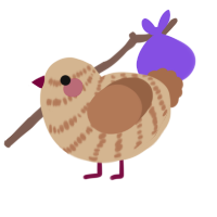Pie, a beige and brown chicken with a bar pattern