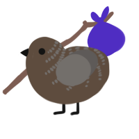 Kyle, a bark and grey chicken with a half-bar pattern