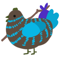 (unnamed), a bark and cerulean chicken with a bar pattern