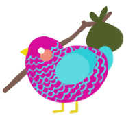 (unnamed), a fuchsia and aqua chicken with a lace pattern