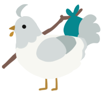 A white and silver chicken with a head pattern
