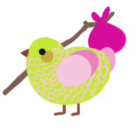 (unnamed), a lime and pink chicken with a lace pattern
