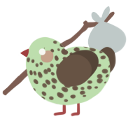 Mint Choco, a gluppy and bark chicken with a speckle pattern
