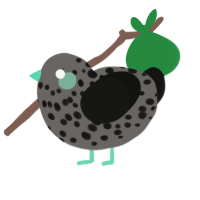 (unnamed), a grey and black chicken with a speckle pattern