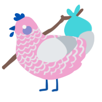 (unnamed), a pink and mist chicken with a lace pattern