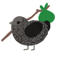 Smog, a grey and sable chicken with a double-lace pattern