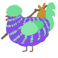 (unnamed), a blurple and spring chicken with a bar pattern