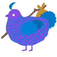 (unnamed), a blurple and sapphire chicken with a lace pattern
