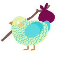 Sodapop, a apple and aqua chicken with a lace pattern