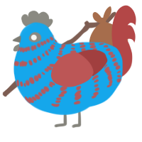 (unnamed), a sky and red chicken with a bar pattern