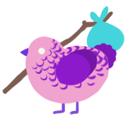 (unnamed), a pink and violet chicken with a half-lace pattern