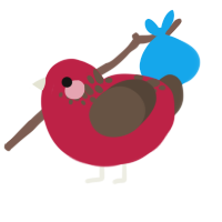 caramel apple, a crimson and bark chicken with a neck-speckle pattern