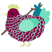 (unnamed), a maroon and mint chicken with a lace pattern