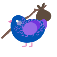(unnamed), a ultramarine and blurple chicken with a half-lace pattern