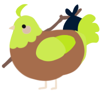 A brown and lime chicken with a head pattern