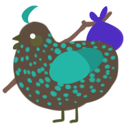 (unnamed), a bark and turquoise chicken with a speckle pattern