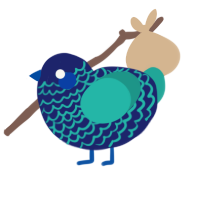 Mariana, a navy and turquoise chicken with a lace pattern