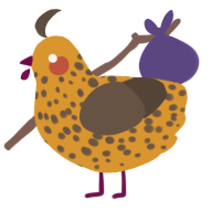 Honey Lemon Hibiscus, a orange and bark chicken with a speckle pattern