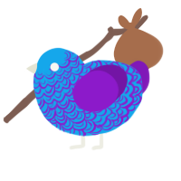 (unnamed), a sky and violet chicken with a double-lace pattern