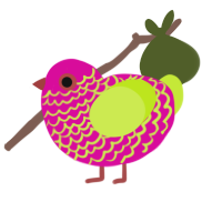 (unnamed), a fuchsia and lime chicken with a lace pattern