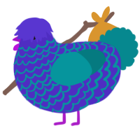 (unnamed), a indigo and teal chicken with a lace pattern