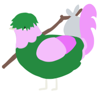 Spring Sprung, a viridian and lavender chicken with a head pattern