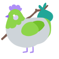 Infinity, a mist and grass chicken with a head pattern